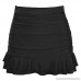 ANJUNIE Women Swim Skirt Bikini Bottom Coverup High Waisted Shirred Bottom Ruffles Swimwear Black B07N1C6K3G